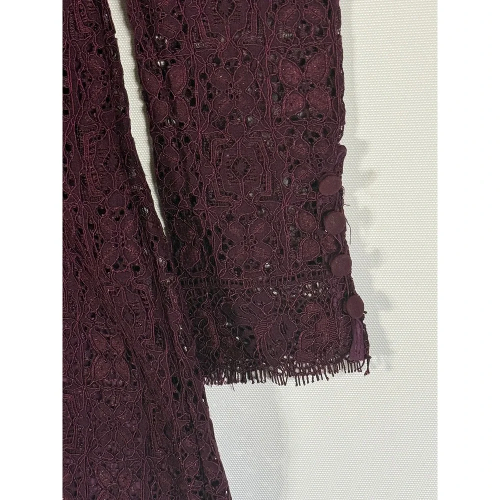 NEW Free‎ People Sz 2 Honey Honey Lace Mini Dress Purple Womens Victorian Party